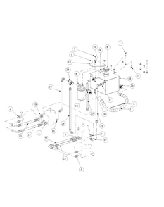 Hydro Tank And Hose Assembly Diagram and Parts List for M60-KW (53AB5D8X150-25-HP)(2003) Cub Cadet Lawn Tractor